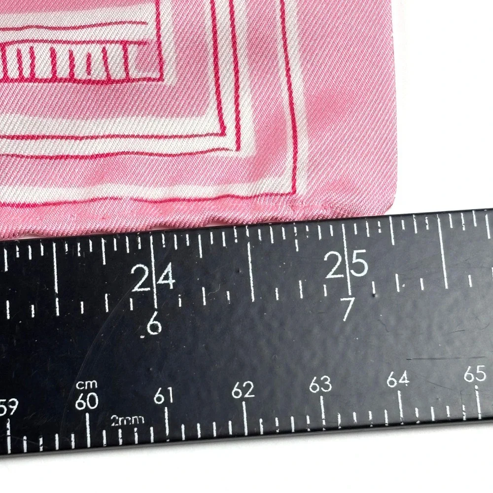 Vera Neumann Scarf Women Pink Vintage Geometric Nylon Made In Japan Barbiecore